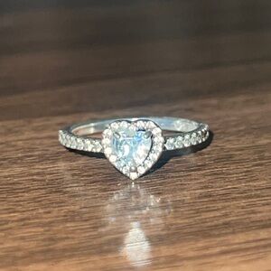 silver heart pandora ring